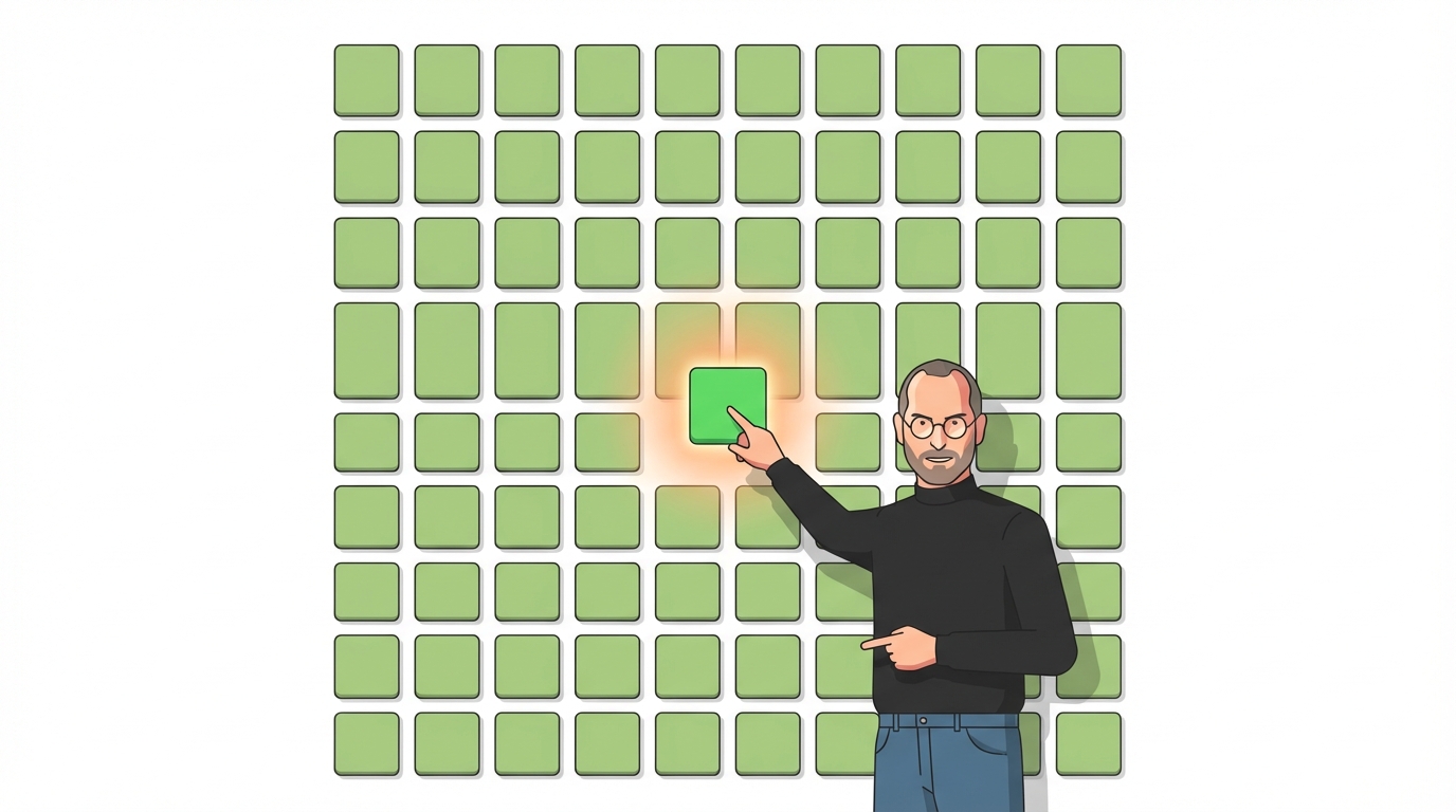 Jobs pointing at that "right" green